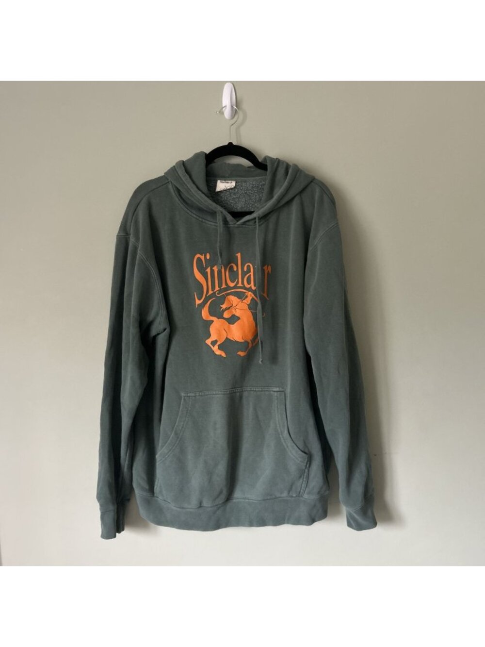 Sinclair Green Orange Logo French Terry Pullover Hoodie Size Large L